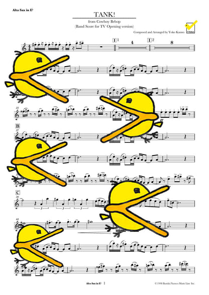 TANK! 譜面サンプル Alto Sax