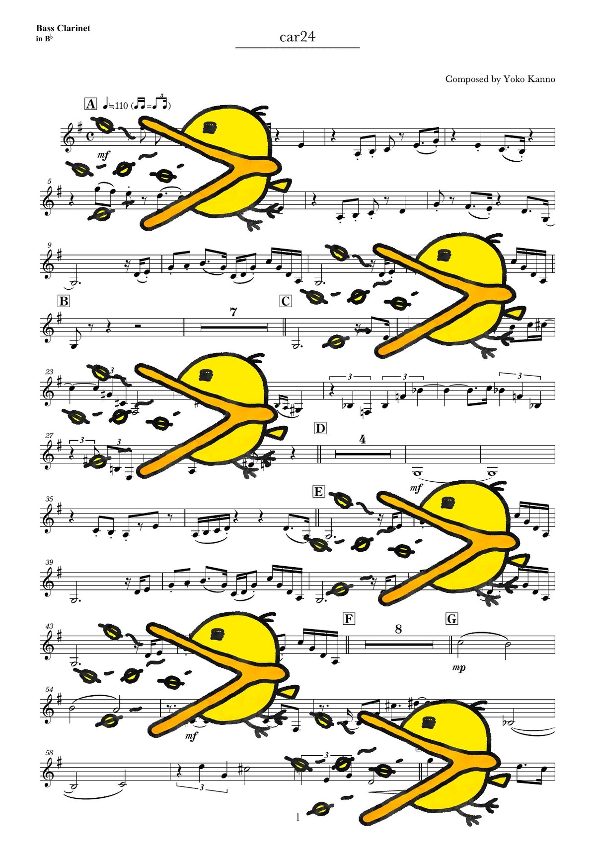 CAR 24 譜面サンプル Bass Clarinet