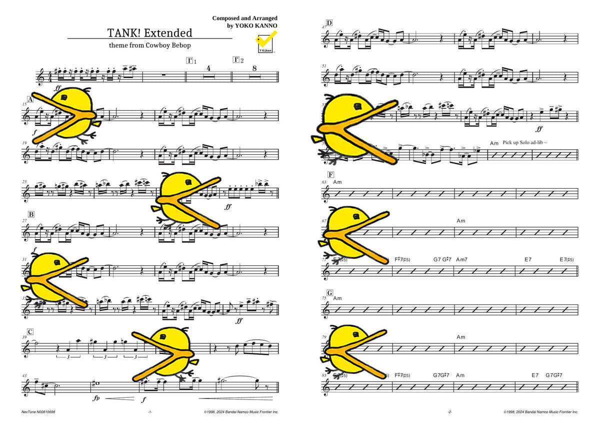 TANK! Extended 譜面サンプル Alto Sax
